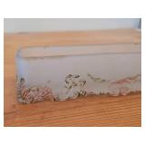 Vintage Frosted Glass Glove Box / Dish (rectangle)