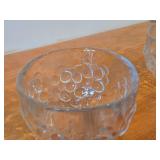 Vintage Medium Crystal Bowl by Ann Warff for Kosta Boda (Late 1960's - Early 1970's) / Grape pattern