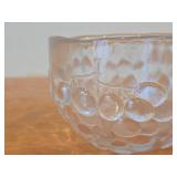 Vintage Medium Crystal Bowl by Ann Warff for Kosta Boda (Late 1960's - Early 1970's) / Grape pattern