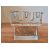 Ice Block theme Glass Candelabra Candleholder by Dansk (France) / Mid-Century style