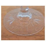 Vintage Crystal Glass Candleholder | Double Stick | Flat Foot Taper by Fostoric Glass / Midnight Rose with Etching on base pattern