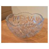 Vintage 1914 J.D. Bergen American Brilliant Period Hand-Blown / Hand-Cut Crystal Glass Fruit Bowl / Fern pattern