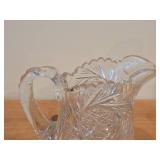 Vintage 1886-1916 American Brilliant Period Hand-Blown / Hand-Cut Crystal Glass Pitcher