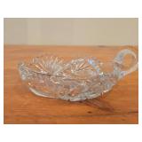 Vintage 1950's American Brilliant Period Hand-Blown / Hand-Cut Lead Crystal Glass Nappy Dish