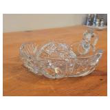 Vintage 1950's American Brilliant Period Hand-Blown / Hand-Cut Lead Crystal Glass Nappy Dish
