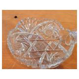 Vintage 1950's American Brilliant Period Hand-Blown / Hand-Cut Lead Crystal Glass Nappy Dish