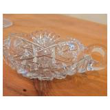 Vintage 1950's American Brilliant Period Hand-Blown / Hand-Cut Lead Crystal Glass Nappy Dish