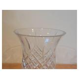 Vintage Crystal Glass Candleholder 2-piece / Hurricane with Intricate Diamond Cuts along sides pattern