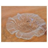 Lot of (2) Vintage Handcrafted Clear Art Glass Bowls by Magnor Glasswerk (Norway) / Textured pattern