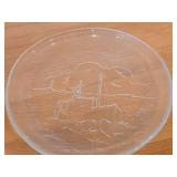 Vintage Nybro Glasbruk 7 1/2' Swedish Glass Collector's Plate