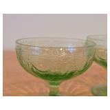Lot of (2) Vintage Depression Glass Footed Sherbert Dishes (green)