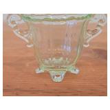 Vintage Cambridge Glass Uranium Glass Sugar Bowl / Martha pattern