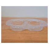 Vintage Glass Divided Glass Dish / Ashtray by Pulaberg (Sweden) / Mid-Century Modern style