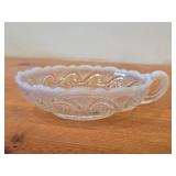 Vintage Opalescent Glass Nappy / Candy Dish by Jefferson Glass Co (Early 1900's) / Sea Spray pattern
