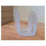 Vintage Crystal Glass Wall Candleholder / Sconce by Hadeland Glasswerk (Norway) / Textured Furu pattern