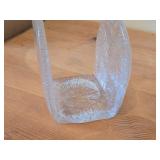 Vintage Crystal Glass Wall Candleholder / Sconce by Hadeland Glasswerk (Norway) / Textured Furu pattern