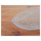 Vintage Crystal Glass Oval Serving Platter by Hadeland Glasswerk (Norway) / Textured Furu pattern
