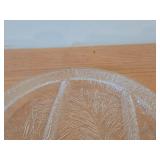 Vintage 13' Crystal Glass Round Divided Serving Platter by Severin Brovby for Hadeland Glasswerk (Norway) / Furu pattern