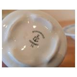 Vintage Porcelain Bowls (x2) and Creamer Jug by Porsgrund (Norway) / Blue Floral pattern