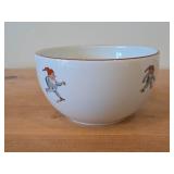 Nisse Red Gnome Elf theme Porcelain Round Medium Serving Bowl by Porsgrund (2001) (Norway)