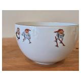 Christmas Nisse Red Gnome Elf theme Porcelain Round Large Serving Bowl by Porsgrund (Norway)
