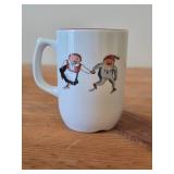 Christmas Nisse Red Gnome Elf theme Porcelain Coffee Cup by Porsgrund (Norway)