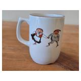 Christmas Nisse Red Gnome Elf theme Porcelain Coffee Cup by Porsgrund (Norway)