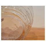 Vintage Swedish Etched Clear Art Glass Signed Bowl by Lars Sestervik for Steninge Slott / Frosted Sailboat Motif and Textured Waves pattern