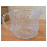 Vintage Fauna Series Clear Pressed Glass Pitcher by Olivia Toikka for Nuutajarvi (Littala) (1970's) (Finland)
