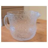 Vintage Fauna Series Clear Pressed Glass Pitcher by Olivia Toikka for Nuutajarvi (Littala) (1970's) (Finland)