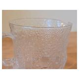 Vintage Fauna Series Clear Pressed Glass Pitcher by Olivia Toikka for Nuutajarvi (Littala) (1970's) (Finland)
