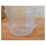 Vintage Fauna Series Clear Pressed Glass Pitcher by Olivia Toikka for Nuutajarvi (Littala) (1970's) (Finland)