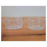 Lot of (2) Vintage Clear Glass Bowls by Olivia Toikka for Nuutajarvi (Littala) (Finland)