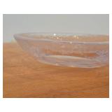 Clear Hand-Blown Art Glass Bowl with 1/2' Thick Rim and (3) Shaved Sides by Murano (possibly)