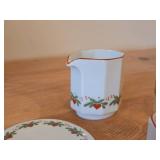 Heart Shaped Trivet, Creamer, Sugar Bowl, Clear Glass Octagon Shaped Bowl - Heart & Pine by Porsgrund (Norway)