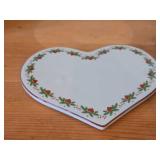 Heart Shaped Trivet, Creamer, Sugar Bowl, Clear Glass Octagon Shaped Bowl - Heart & Pine by Porsgrund (Norway)