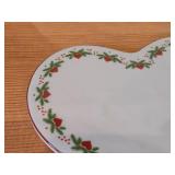 Heart Shaped Trivet, Creamer, Sugar Bowl, Clear Glass Octagon Shaped Bowl - Heart & Pine by Porsgrund (Norway)