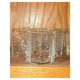 Lot of (5) Vintage Clear Glass Lowball Tumblers - Summerhouse by Dansk 10-oz x 3' (octagon)