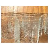 Lot of (5) Vintage Clear Glass Lowball Tumblers - Summerhouse by Dansk 10-oz x 3' (octagon)