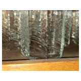 Lot of (5) Vintage Clear Glass Lowball Tumblers - Summerhouse by Dansk 10-oz x 3' (octagon)