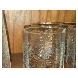 Lot of (4) Vintage Clear Glass Lowball Tumblers - Summerhouse by Dansk 10-oz x 3' (octagon)