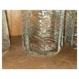 Lot of (4) Vintage Clear Glass Lowball Tumblers - Summerhouse by Dansk 10-oz x 3' (octagon)