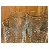 Lot of (4) Vintage Clear Glass Lowball Tumblers - Summerhouse by Dansk 10-oz x 3' (octagon)