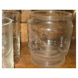 Lot of (3) Etched Crystal Drinking Glasses