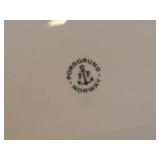 Lot of (2) 6 3/4' Porcelain Salad Plates by Porsgrund (Norway) / Farmer's Rose Pattern with 24K Gold Rim Scalloped Edge