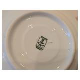 Lot of (6) 5' Porcelain Butter Plates / Coaster by Porsgrund (Norway) / Farmer's Rose Pattern with 24K Gold Rim Scalloped Edge