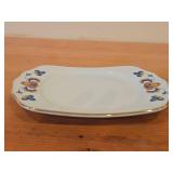 Porcelain Salt Shaker, Butter Tray, Small Bowl by Porsgrund (Norway) / Farmer's Rose Pattern with 24K Gold Rim