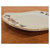 Porcelain Salt Shaker, Butter Tray, Small Bowl by Porsgrund (Norway) / Farmer's Rose Pattern with 24K Gold Rim