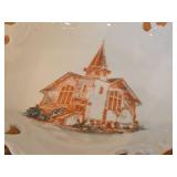 Lot of (3) Commemorative - Bygland Lutheran Church Est. 1874 Ceramic Pierced Openwork Border Collectible Dishes