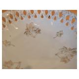 Vintage Pedestal Compote Bowl by Lefton (Japan) - Reticulated Border + Gold Painted Accents Finish Porcelain